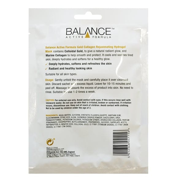Balance Active Formula  Gold + Marine Collagen Rejuvenating Hydrogel Mask