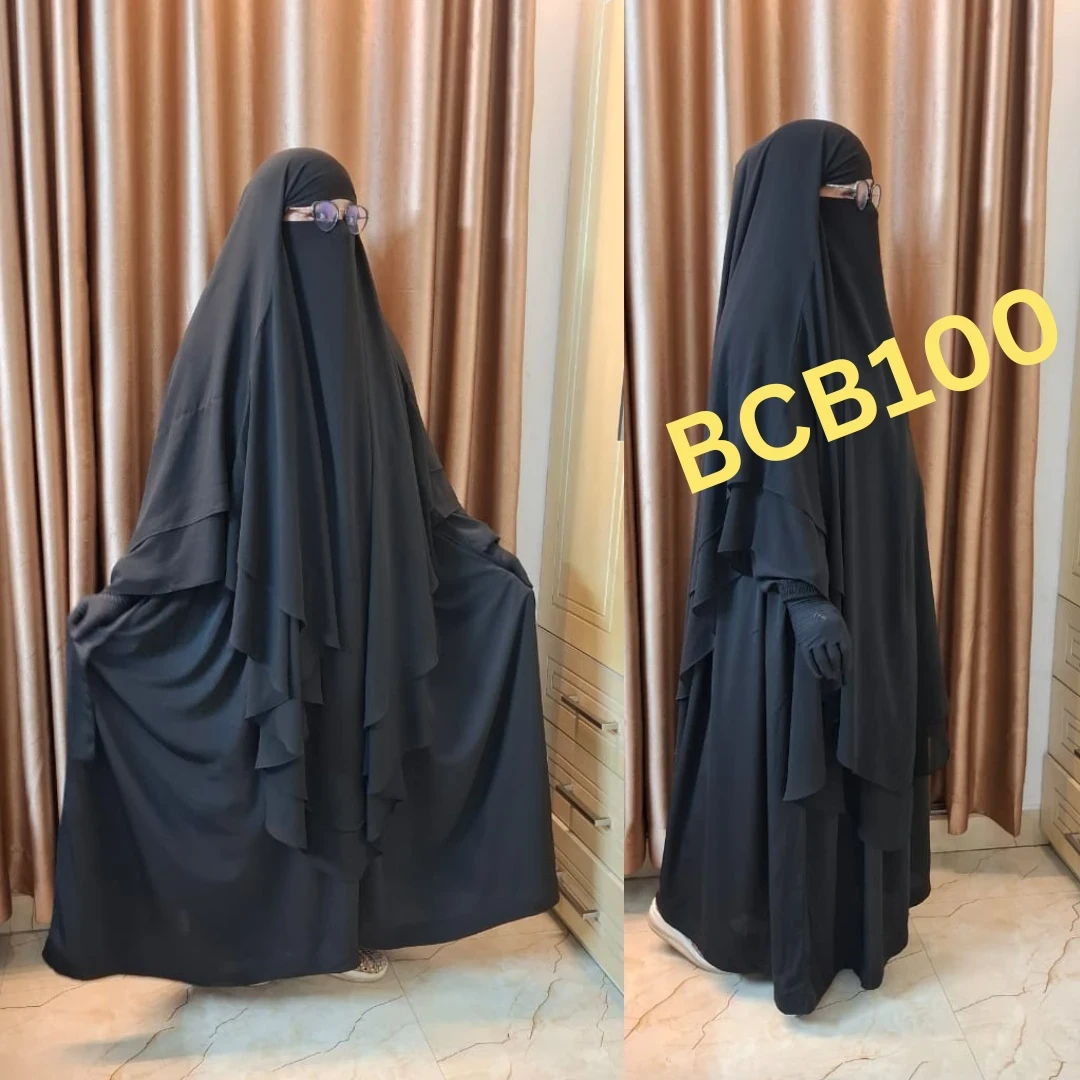 ✨ Black Jilbab Diamond Soft Georgette Burqa – Cherry Fabric ✨ BCB100