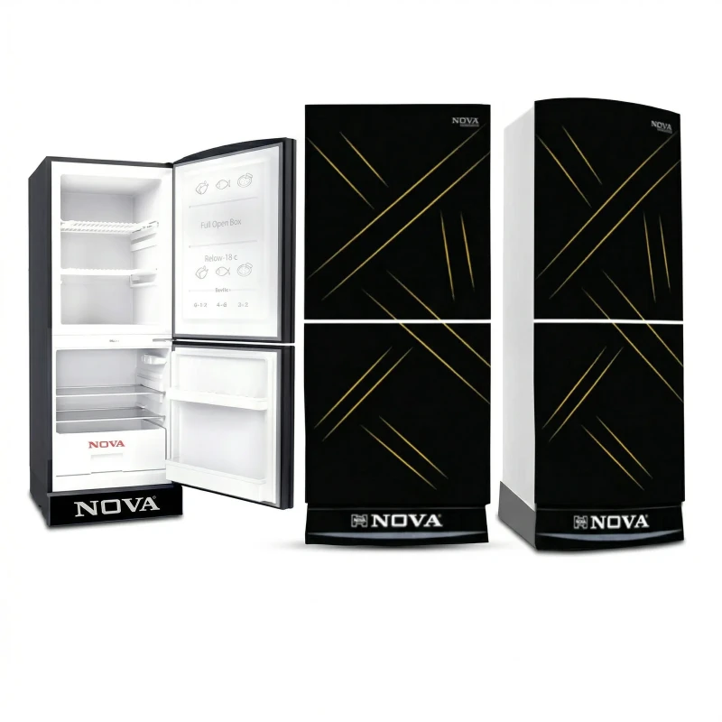 NOVA Glass Door Refrigerator 185L | NV-602 | Direct Cool | Energy Saving