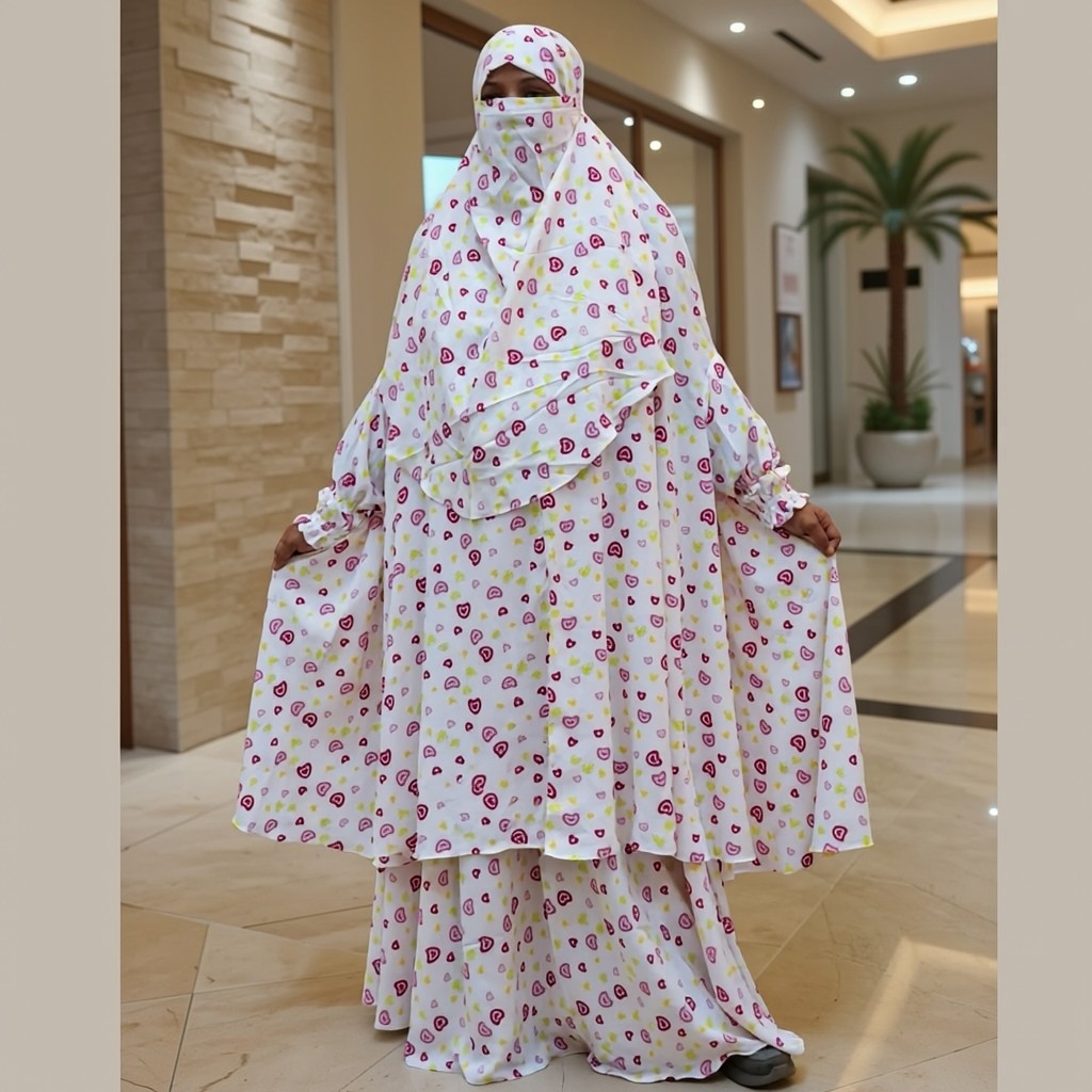 Cherry Georgette Fabric Khimar Skart Set CG136
